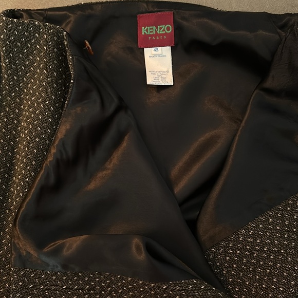 Kenzo wool asymmetric gray wrap skirt - Picture 6 of 7